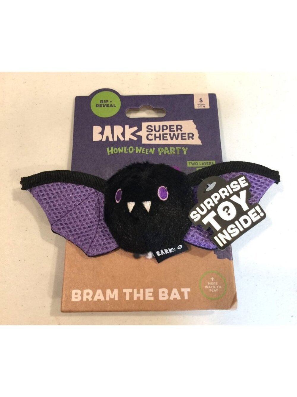 BARK Howl-O-Ween BRAM the BAT Super Chewer 2 Layers of Play